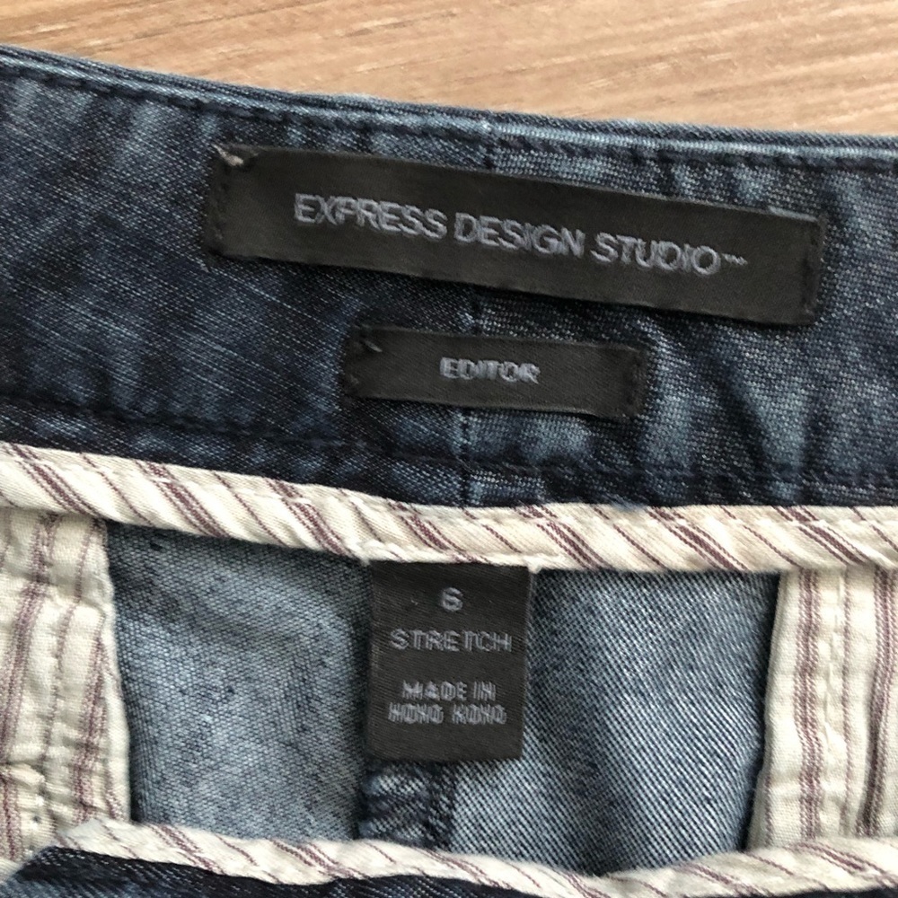 Express women’s navy blue Design Studios Editor stretch cropped pants size 6 - Picture 3 of 3